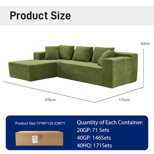 OEM Manufacturer Modern Fabric Sponge Filling L Shape Boneless Couch Vacuum Compressed <strong>Corner</strong> <strong>Sofa</strong> with Chaise <strong>Lounge</strong> - Product Image 2