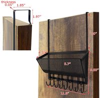 Toxiya — porte-manteau, panier en maille pour fil, 12 crochets, cintre de porte et organisateur mural pour salle de bains et chambre à coucher