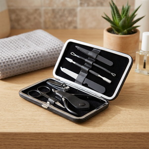 Kit de beauté personnalisable ASAP Beauty Pakistan, ensemble d'outils multifonctions pour manucure et pédicure, sac en PVC, acier inoxydable, carbone, en vrac - Product Image 3