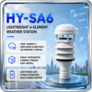 Station <span class=keywords><strong>météo</strong></span> multifonctionnelle à ultrasons HY-SA6E pour l'aquaculture avec direction du vent, température, humidité, pression, pluie - Product Image 1