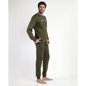 ชุดนอนผ้าซาตินลำลองเซ็กซี่ LOIS แขนยาวสำหรับผู้ชาย ผ้าฝ้ายผสมไหมลายนูน แขนสั้น ไซส์ใหญ่ - Product Image 3