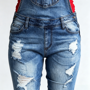 Women Ripped Denim Overalls Slim Fit Suspender Pants Distressed Jean Jumpsuit Side Zipper <strong>Dungarees</strong> Skinny Streetwear Jumpsuit - Product Image 6