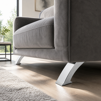 Pieds de canapé en métal chromé brillant, coniques obliques, pieds de remplacement modernes pour armoire