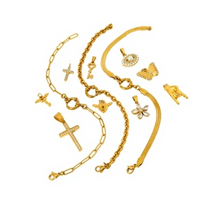 <span class=keywords><strong>DYO</strong></span> 18K Vergoldetes Edelstahl Charm-Armband mit ZIRKON Trendiger DIY-Schmuck für Damen - Product Image 3