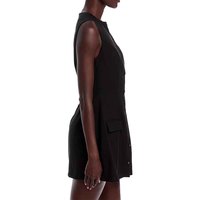 Fabricants de vêtements sur mesure – Nouvelle collection printemps-été-automne : débardeur en jean noir uni, col rond, bouton unique, anti-plis