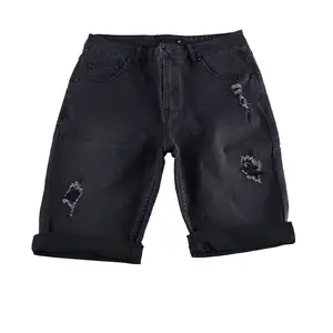 Lässige bedeckte Kante zerstören Waschen Jeans Shorts Herren Jean Shorts Herren Streetwear Herren Jeans Shorts Hosen