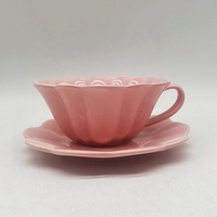 Tasse à café soucoupe en céramique design fleur pétale rose Ins logo personnalisé ensemble cadeau personnel pour les filles pour lait chaud eau boissons chaudes