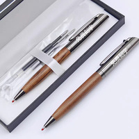 Stylo à bille en bois de couleur naturelle avec encre gel de 0,5 mm, design en bois grainé, cadeau, impression de logo publicitaire