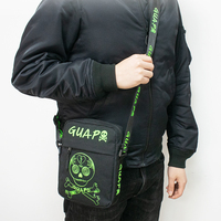 Op maat gemaakte vintage mode lichte canvas telefoon schoudertas/crossbody tas met letterpatroon, multifunctioneel voor heren