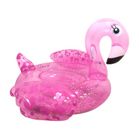 Urageidogi Jouets aquatiques gonflables pour la plage et la piscine, flotteur de piscine rose flamant rose pour adultes avec paillettes