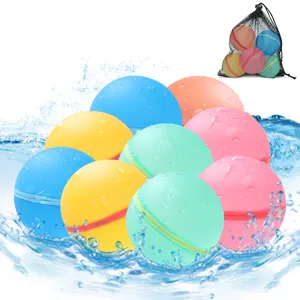 12pcs Pack Summer Outdoor Toy Unbreakable Water Balloons Splash Ball Self Sealing Silicone Magnetic Reusable Water Balloons