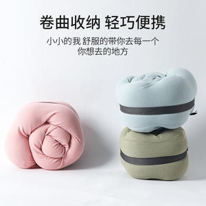 Almohada de Viaje en Forma de U, con Soporte para el Cuello de Espuma Viscoelástica, Color Azul Claro, de Poliéster, para Siesta en Avión, Tamaño Individual, Uso General - Product Image 5