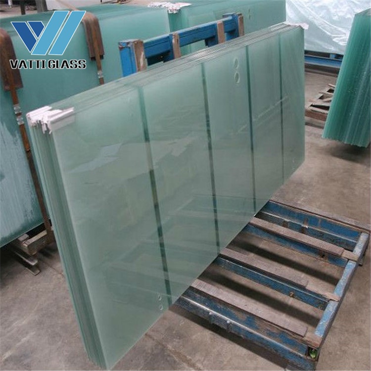 Закаленное стекло для двери с кислотной гравировкой для балкона, Безрамное матовое стекло