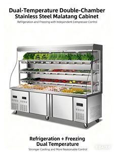 Vetrina Refrigerata Commerciale di Alta Qualità per Ristorante Malatang, Espositore <span class=keywords><strong>a</strong></span> Doppia Temperatura, Frigorifero e Congelatore - Product Image 5