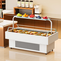 Vitrine Réfrigérée Commerciale pour Sandwichs, Chauffe-Plats, Vitrine Multicouche en Verre Trempé, Réfrigérateur pour Burgers et Charcuterie LED2