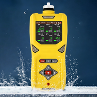 Détecteur de gaz portable 6-en-1 à aspiration par pompe (éthylène/méthane/O2/H2/CO/CO2) avec triple alarme (son, lumière, vibration)