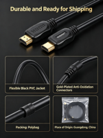 Ultra 4K untuk Kabel 60Hz 24K Berlapis Emas Kontak Koaksial PVC HDTV dengan Ethernet untuk Home Theater PC DVD TV Monitor