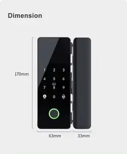 Smartier Kantoor Vingerafdruk Deurslot Sleutelloos Elektronisch Voor Glazen Deurtoetsenbord Digital Tuya Ble Smart Locks