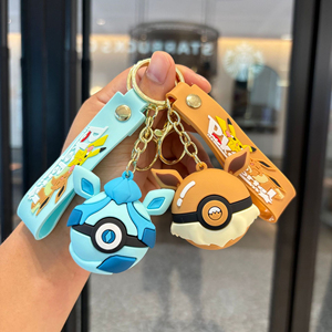 QYS Cute Cartoon Animal PVC <b>Keychain</b> Carabiner Bag Charm Backpack Pendant Wholesale 3D Shape Plastic - Product Image 2