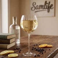 Verre à gin Samlife-BL19088 Copa en cristal sans plomb soufflé à la main, transparent et côtelé, pour cadeau de mariage et verrerie spéciale de bar