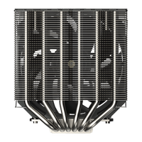COOLLEO FF135 Radiateur de refroidissement CPU 120mm à double tour silencieux avec 6 caloducs FDB et ventilateur à refroidissement par air anti-gravité pour PC 4 broches