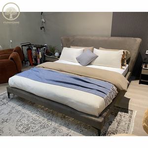 Cama doble <span class=keywords><strong>de</strong></span> tela <span class=keywords><strong>de</strong></span> diseño moderno para dormitorio, hotel, apartamento o villa - Product Image 2