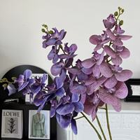Orchidée Papillon Artificielle Haut de Gamme à 9 Têtes, Fleur de Simulation Élégante pour Décoration Intérieure, Mariage, Remise de Diplôme, Pâques, Composition Florale