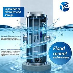 Station <span class=keywords><strong>de</strong></span> traitement des eaux pluviales intégrée et préfabriquée entièrement automatisée avec moteur, capacité 6000m³/h, séparation des eaux pluviales et des eaux usées - Product Image 1