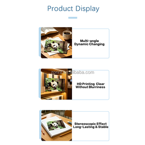 Cartes postales lenticulaires 3D personnalisées imperméables, effet de profondeur 3D, carte <span class=keywords><strong>Panda</strong></span>, design animal et paysage, souvenirs de voyage, cadeaux promotionnels - Product Image 3
