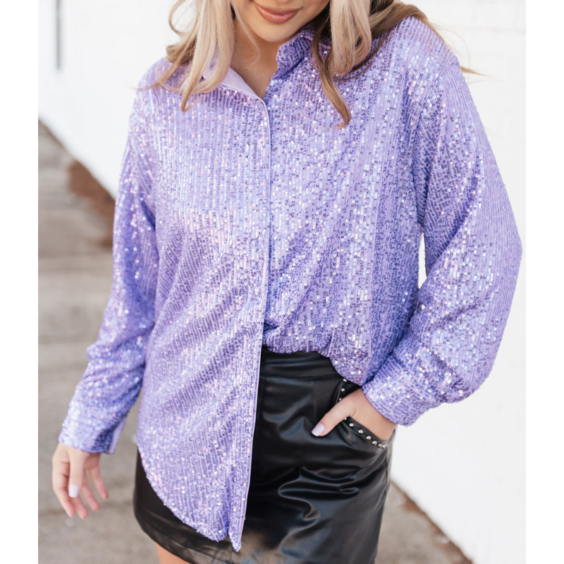 Sparkle Long Sleeve Shirt Mardi Gras Graphic Button Down Sequin Blouse  Mardi Gras Sequins Blouse Shirt| Alibaba.com