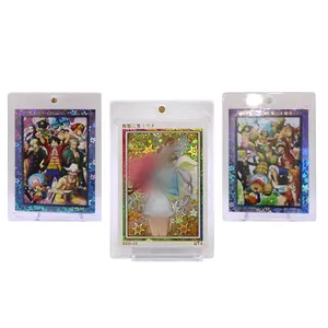 Plastic Card Game Custom Printing Sports Deck Hobby Football Collectible Cards Holographic Foil Packaging Magnetic 1 Touch Trading Card Holder