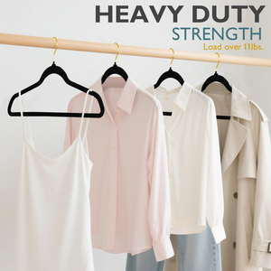 Wholesale Classic Non Slip <b>Slim</b> Space Saving Flocked Skirt Suit Coat 50 Pack Black Velvet Hangers for Clothing - Product Image 3