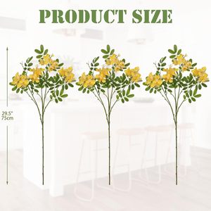 Flores Artificiales de Color Amarillo, Hojas de Flor de Osmanthus, Planta para Decoración del Hogar, Fiestas y Bodas - Product Image 2