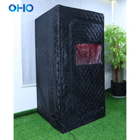 Tente de sauna portable OHO au design moderne et innovant, infrarouge lointain, avec fenêtres transom, infrarouge à spectre complet