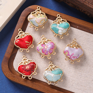 Nouveau pendentif fait main Song <span class=keywords><strong>Jin</strong></span> avec fermoir de sécurité, style rétro double face, pour collier DIY, accessoires pour cheongsam et hanfu à franges - Product Image 3
