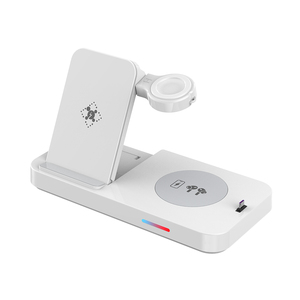 Chargeur sans fil magnétique 4 1 <span class=keywords><strong>Station</strong></span> <span class=keywords><strong>de</strong></span> <span class=keywords><strong>charge</strong></span> <span class=keywords><strong>multi</strong></span>-téléphone portable pliable pour microphone iPhone 15 Pro Max - Product Image 2