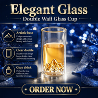 Mug en verre à double paroi isolé, résistant à la chaleur, transparent, pour la maison et le bureau, café et thé