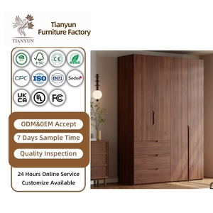 Armario de Madera Maciza: Armario de Roble de Estilo Vintage para Dormitorios Pequeños, con Unidades de Almacenamiento Modulares sin Tiradores - Product Image 1