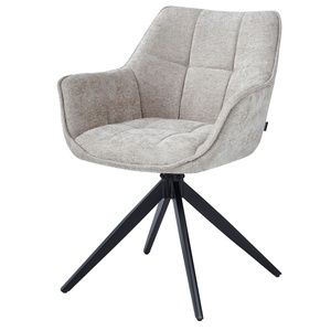 <span class=keywords><strong>Chaise</strong></span> de salle à manger pivotante moderne à 180 degrés, fauteuil en tissu bouclé capitonné, pieds en métal <span class=keywords><strong>noir</strong></span>, <span class=keywords><strong>chaise</strong></span> d'appoint - Product Image 6