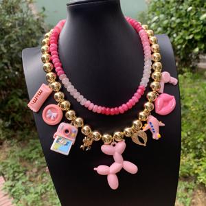 <span class=keywords><strong>BD</strong></span>-C4298 collier à la mode INS populaire chiot <span class=keywords><strong>avion</strong></span> caméra collier vente chaude Agate collier de perles pour le Festival - Product Image 3