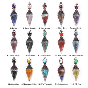 Pendolo in Cristallo Naturale per Bambini con Resina di Rame Antico, Ciondolo Esagonale Chakra, Strumento di Guarigione Energetica e Divinazione per Meditazione - Product Image 5