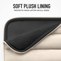 Housse d'ordinateur portable en nylon moelleux, style airbag, étui zippé professionnel pour ordinateurs portables Mackbook avec doublure en polaire