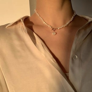 Collar de Perlas de Estilo Barroco de Diseño, Luz Natural Intensa con Cadena de Clavícula de Oro de 14K con Inyección de Estilo Retro Francés, Regalo Perfecto - Product Image 2