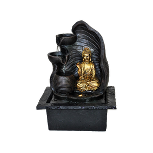 <span class=keywords><strong>Petite</strong></span> <span class=keywords><strong>fontaine</strong></span> d'eau <span class=keywords><strong>Bouddha</strong></span> par Ganesha pour table d'intérieur, faite à la main en résine polyrésine pour la décoration de la maison - Product Image 1
