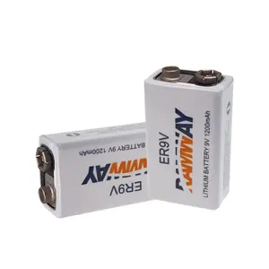 RAMWAY ER9V 리튬 이온 배터리 1200mah 연기 경보 기본 비 충전식 배터리