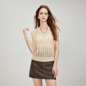 T-shirt da donna con scollo a V e paillettes bicolore a righe a righe con bordo a coste <span class=keywords><strong>maglia</strong></span> <span class=keywords><strong>maglia</strong></span> <span class=keywords><strong>maglia</strong></span> <span class=keywords><strong>maglia</strong></span> <span class=keywords><strong>maglia</strong></span> con paillettes - Product Image 1
