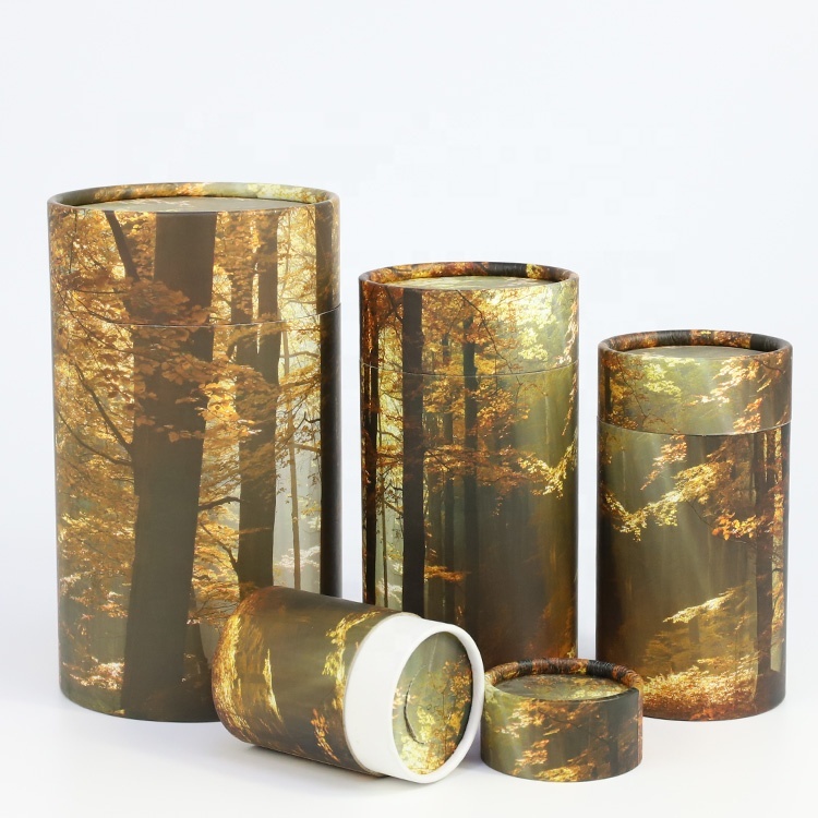 Biodegradable cremation funeral keepsake coffin cardboard paper box paper urns scattering tubes