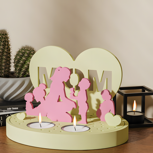 LEQU Molde de silicona para portavelas del Día de la Madre, diseño de corazón de mamá, para manualidades, venta al por mayor - Product Image 3