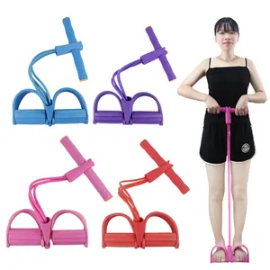 Multifunction Tension Rope, 6-Tube Elastic Yoga Pedal Puller Resistance Band, Natural Latex Tension Rope Fitness Equipment