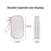 Organizador de Cables Minimalista de Doble Capa, Bolsa de Almacenamiento Digital Multifuncional de Viaje con Porta Pasaportes Moderno